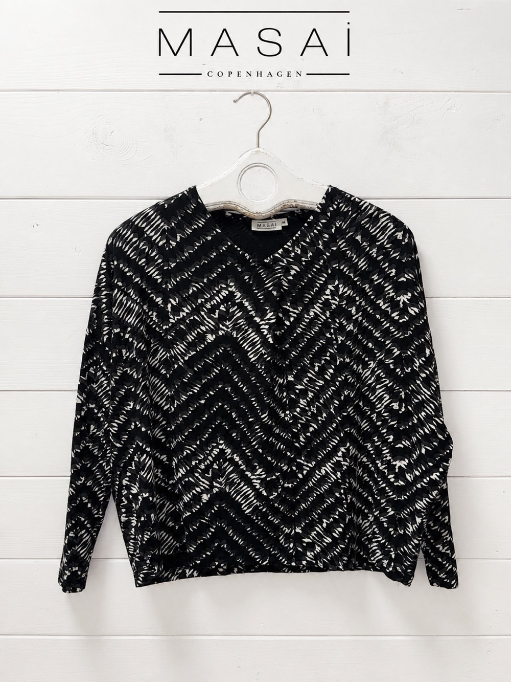Masai Copenhagen Black & White Patterned Top – Size M